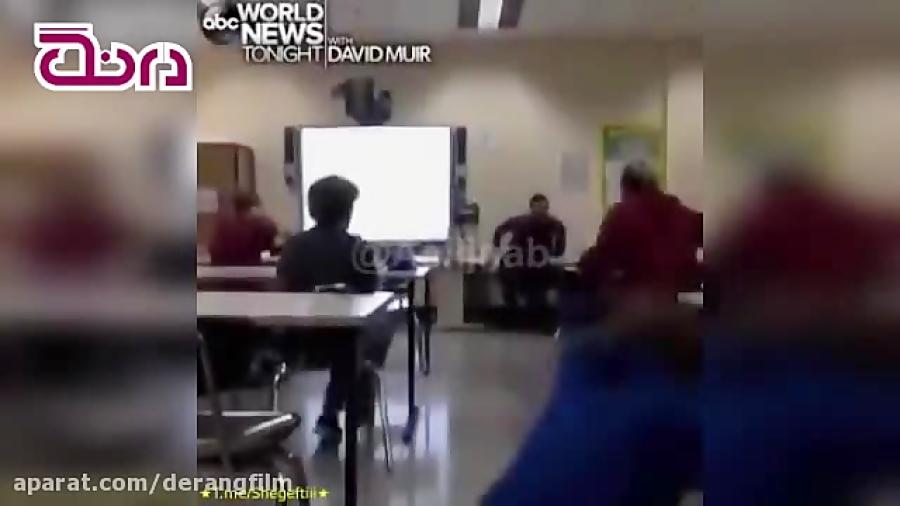 لحظه وقوع زلزله ۷ ریشتری در مدرسه ای در آلاسکا